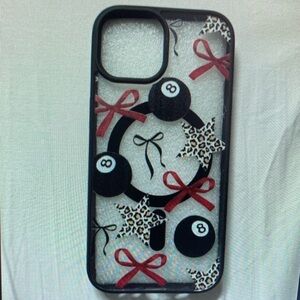 Apple Black and White 8-Ball Case with Red Bows